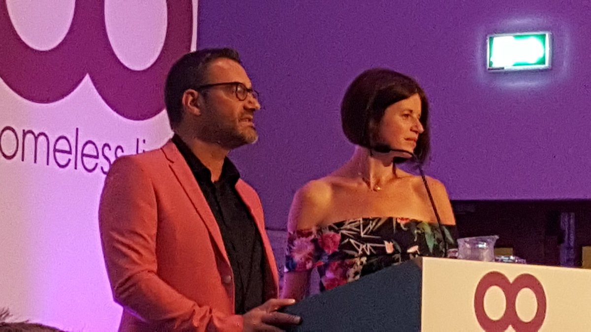 HomelessLink's tweet photo. .@Rickviews and @conferencekate get proceedings under way at the @HomelessLink Awards! #UnderOneRoof https://t.co/ToT3SzF4mJ