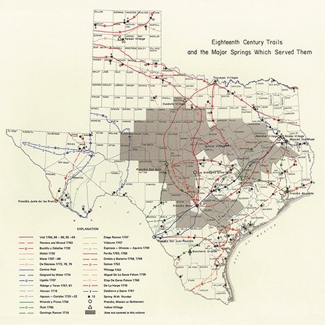 twdb's tweet photo. Native American trails—superhighways of their time—connected one #txspring to the next, as tribes moved from one water source to the next. In the eras before windmills made groundwater avail. in areas w/out rivers, the earliest explorers &amp; settlers also followed those routes. https://t.co/PLc2IH8C7M