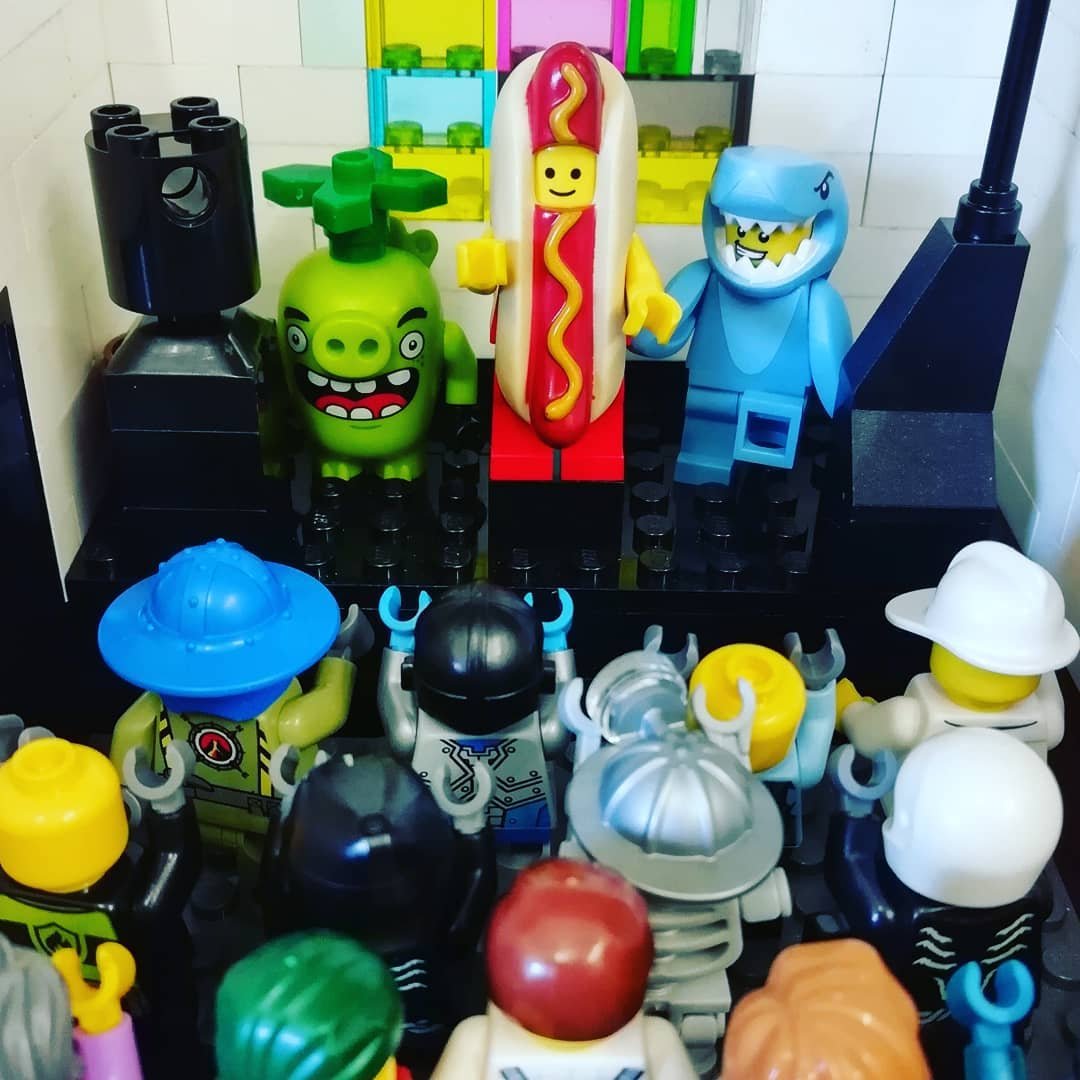 Our theatre recreated in #Lego. 😂 We definitely need a gig with Hot Dog Man and Shark Boy. 🌭

#enniscorthy #wexford #ireland #designerminds #legoland #legoarchitecture #stainedglass #hotdog #sharkboy #visitwexford #creativeireland #irishart