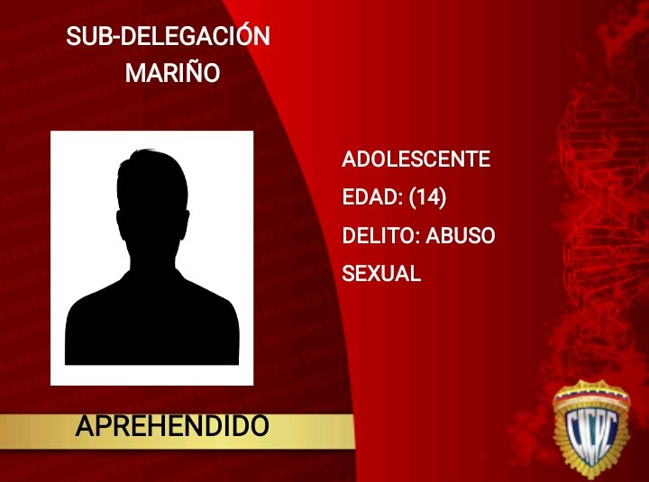 Funcionarios del #cicpc adscritos a esta oficina, luego de denuncia interpuesta por el delito de Abuso Sexual, lograron aprehender a un adolescente de 14 años de edad, tras comprobarse que el mismo, en reiteradas oportunidades abusó sexualmente de un menor de 07 años de edad.