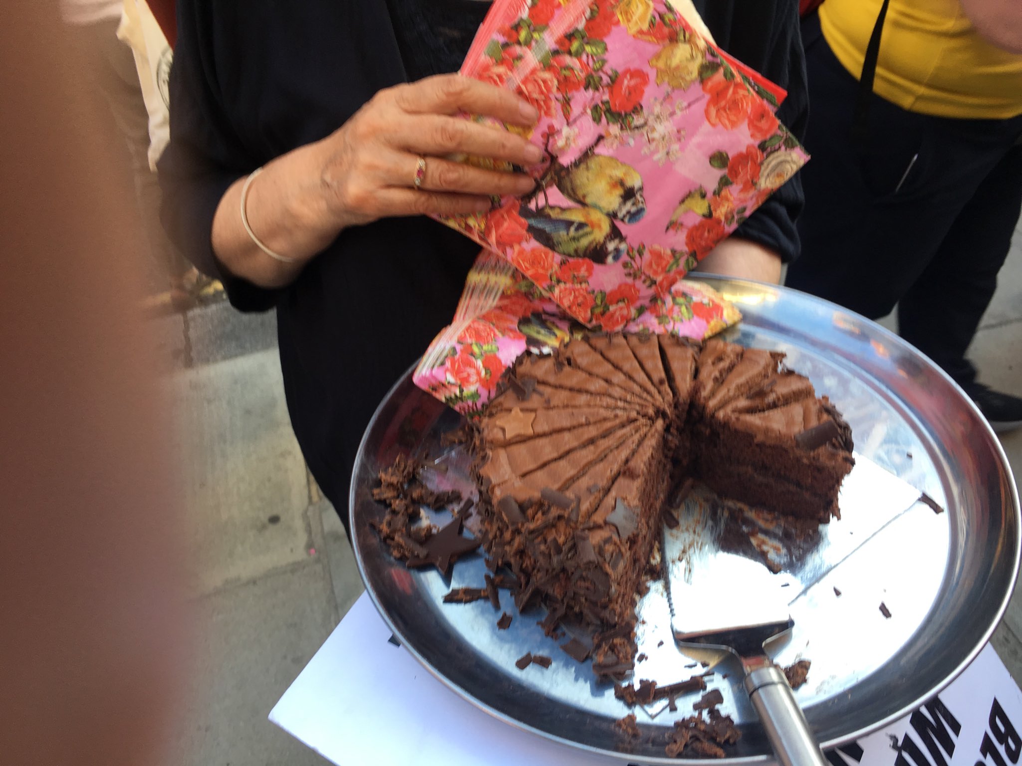 A cake from Julian to supporters who came to wish him Happy Birthday 