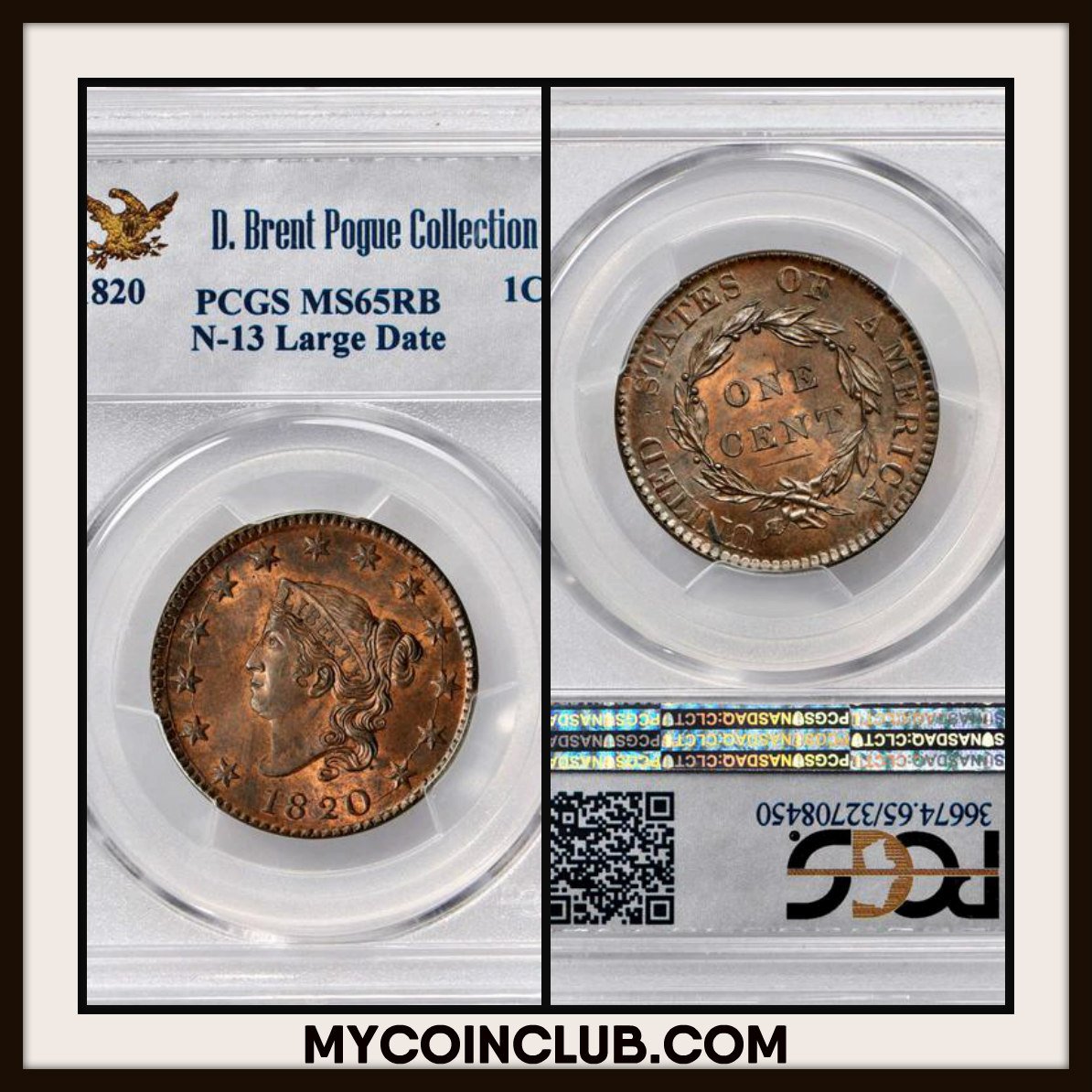 MyCoinClub's tweet image. This gorgeous @PCGScoin 1820 Large Cent is our featured coin of the day.  Come visit our new coin club and show us YOUR coins!  You may have the next featured photo of the day!
mycoinclub.com