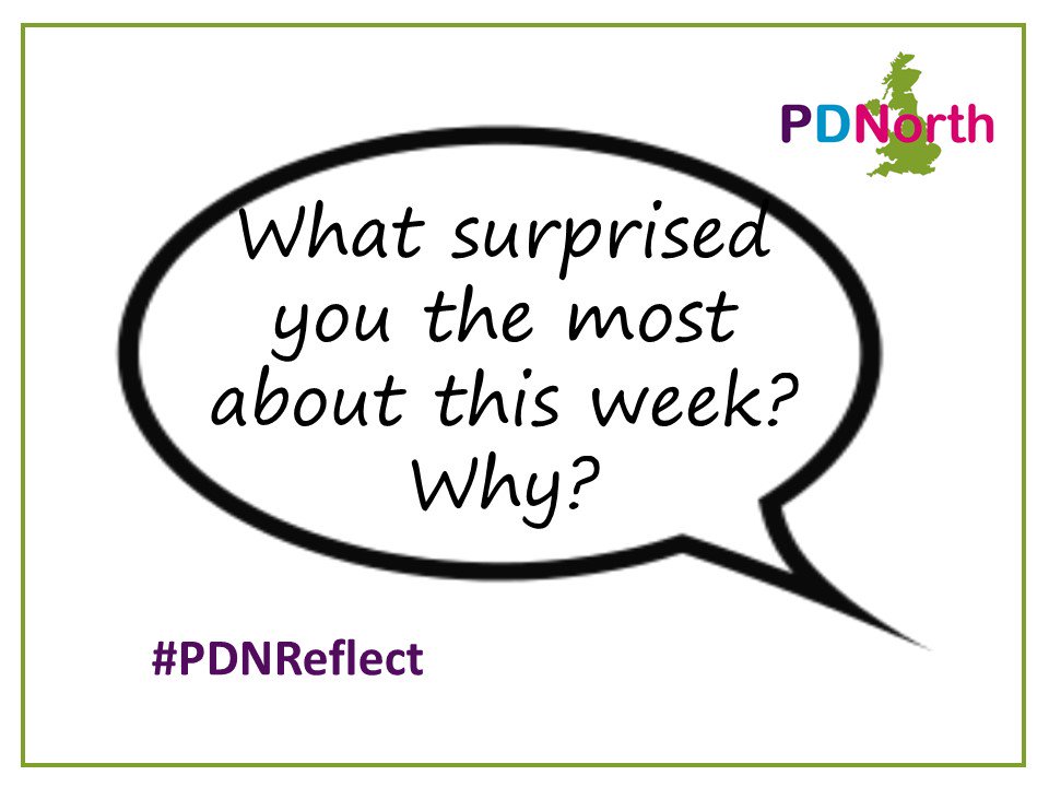 PDNorth_FE's tweet photo. Question 1: What surprised you the most about this week? Why? #PDNreflect https://t.co/h5cCMMJoUR
