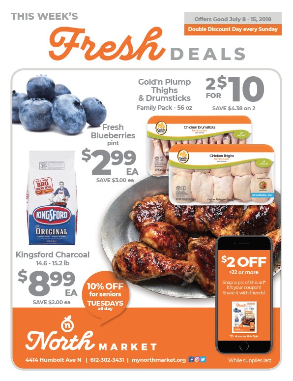 Stop in North Market today before this week's deals are gone plus the Camden Farmer's Market is today from 3-7pm in front of the store.