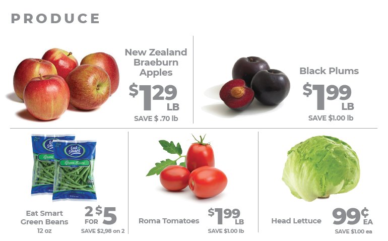 We've got tons of fresh produce on sale this week. Stop in the store and pick some up today!