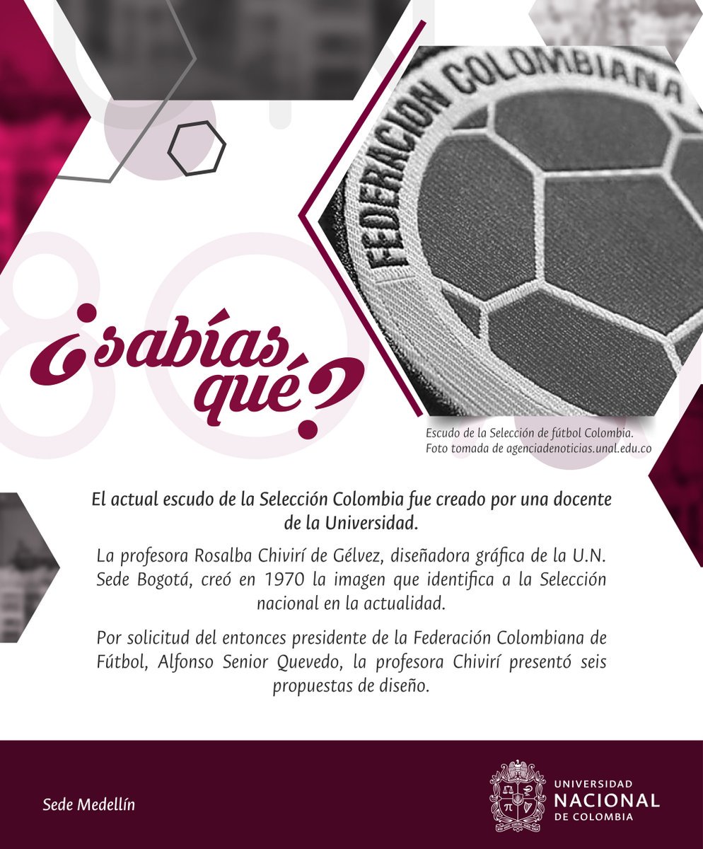 Universidad Nacional De Colombia Pa Twitter Comunidadun Sabias Que El Actual Escudo De La Seleccion De Futbol Colombiana Fue Disenado Por Una Docente De La Uncolombia Somosorgulloun Facultad Artes Un Bogota Conlatricolorpuesta Https T Co