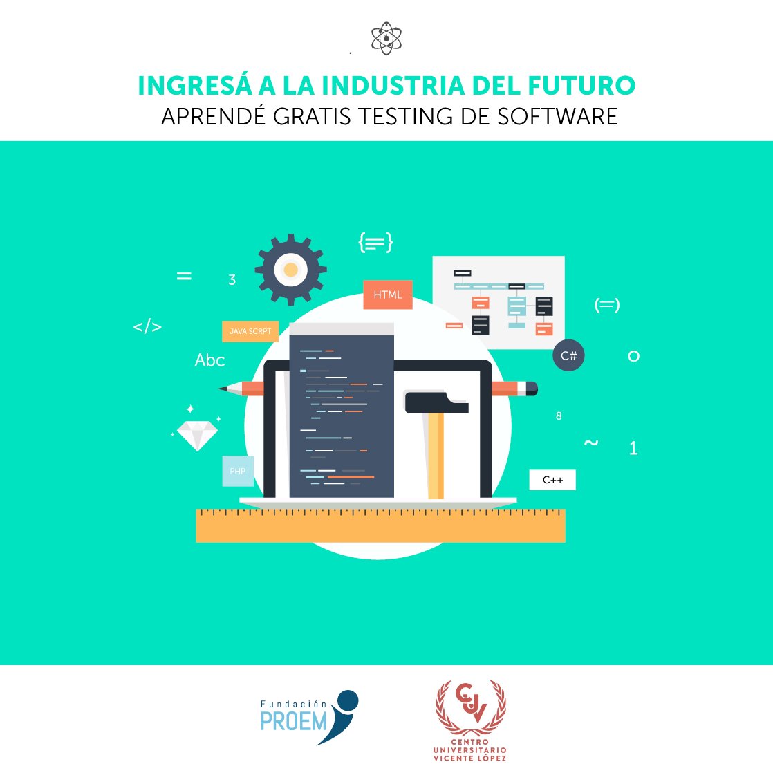 FundacionPROEM's tweet image. 📢CURSO DE TESTING EN VICENTE LÓPEZ 📢
Aprovechá esta oportunidad ¡La industria del futuro te espera! Aprendé gratis #TestingdeSoftware 💻
¡INICIA EL 10 DE AGOSTO!
🔹Viernes de 8 a 11hs en el Centro Universitario de Vicente López.
🔹Inscripciones: 5197-1515 cursos.cuv@mvl.edu.ar