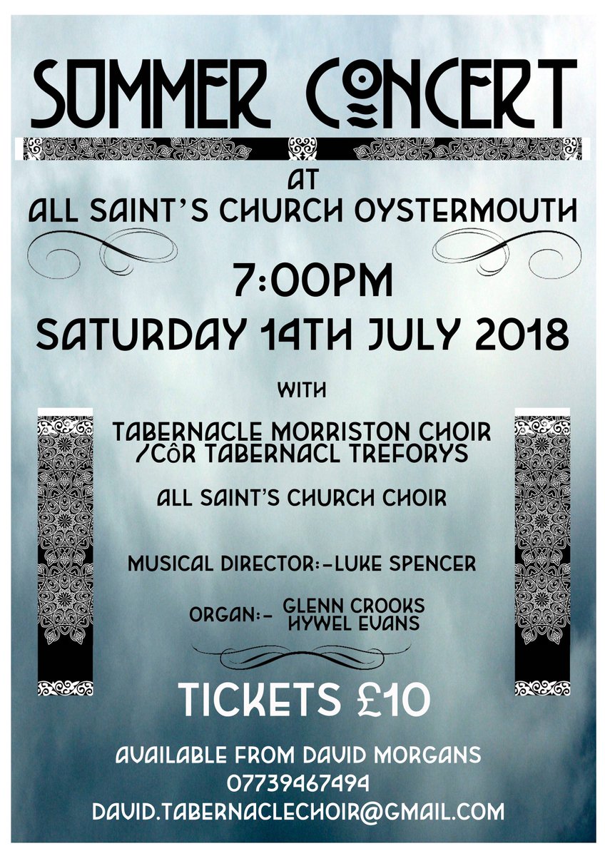 Morristontab's tweet photo. Summer Concert 14th July All Saint's Oystermouth https://t.co/mE6wZURV5I