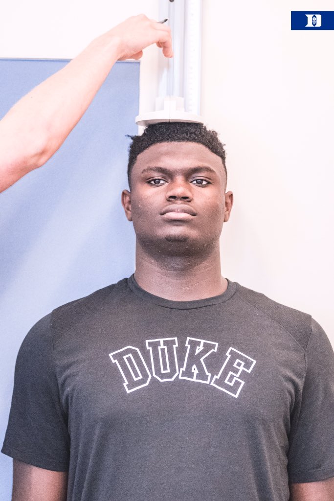 DukeMBB's tweet photo. Today’s complex assessment results at K Lab: @ZionW32 is a walking brick wall who can jump as high as anyone in the recent NBA Draft combine, basically. 🔬🧐🔵😈 https://t.co/GMNhUwRUmU