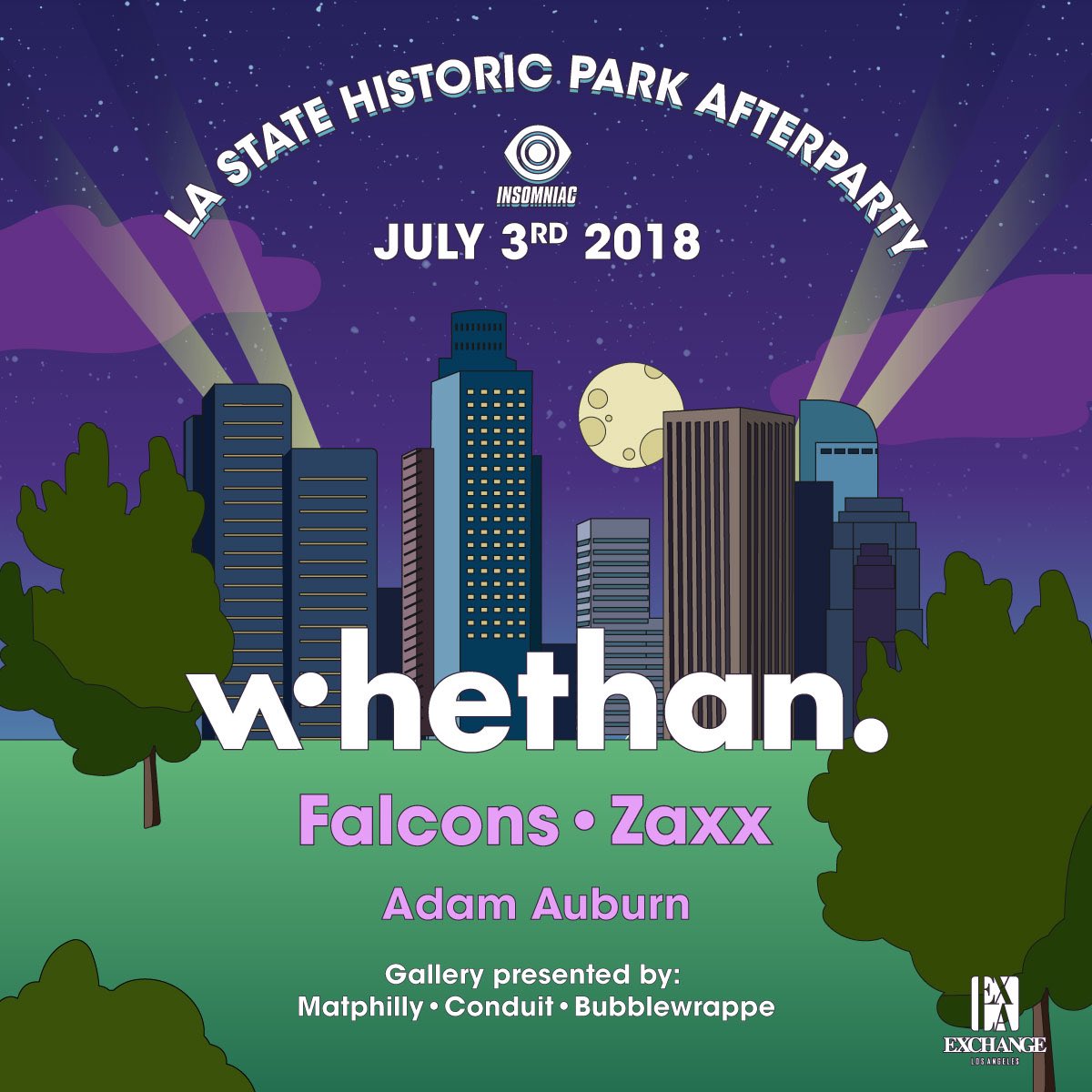 matphilly's tweet image. SUPER LAST MINUTE SHOW TONIGHT! Playing the @Zedd in the park after party with @whethanmusic @falconsbeats and @zaxxofficial tonight. Catch me in he gallery from 11:30-12:45. Need guestlist! HIT ME UP ASAP! Let’s gooooo! #exchangela #whethan #whethanmusic #falcons #zeddinthepark