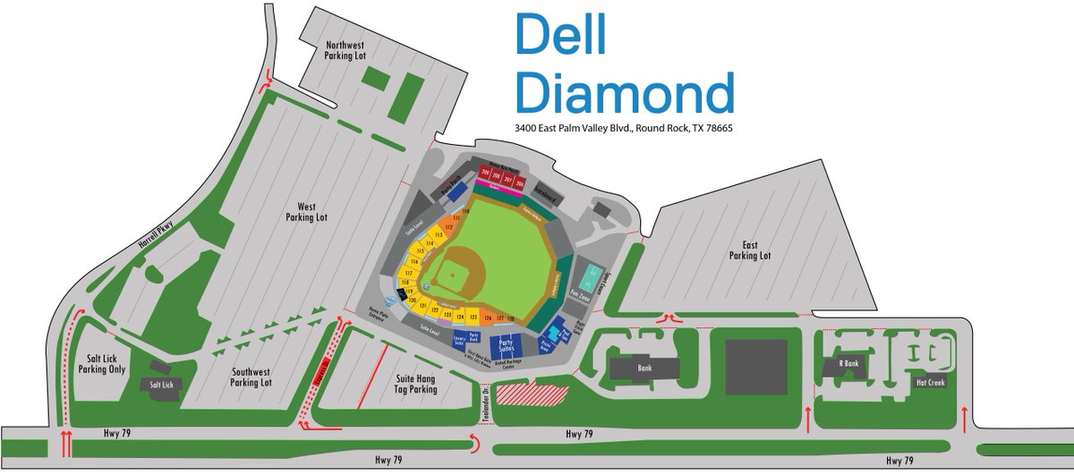 Round Rock Express On Twitter Cont D 2 3 If Coming From Sh 130 You Can Turn Right At Five Separate Entrances Two Driveways By Hat Creek One By R Bank Express Drive And