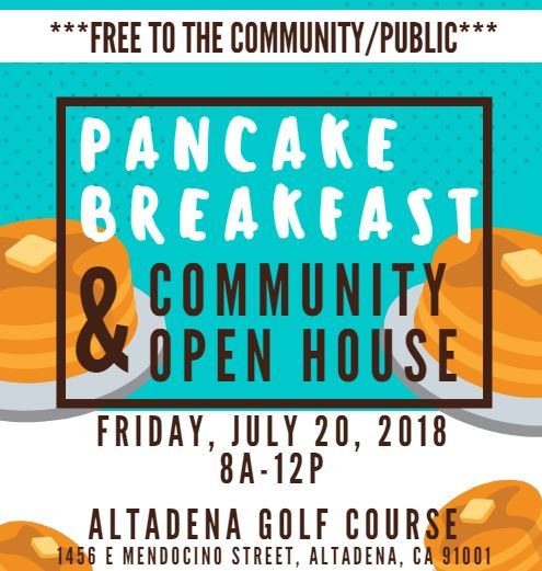 lacjgf_'s tweet photo. Who's hungry for pancakes?  Be sure to RSVP for our upcoming Community Open House and Pancake Breakfast at Altadena Golf Course on Friday, July 20, 2018!  We will have some fun games and activities for the whole family and its all 

https://t.co/cY6Kzn7JZz https://t.co/QlxfGunfPD