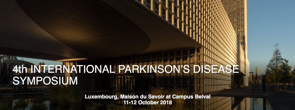 Join us at the 
4. International Parkinson's Disease Symposium
in Luxembourg
11.-12. October 2018

parkinsonsymposium.uni.lu

@LCSB
#Parkinson
#SystemsMedicine
#Luxembourg
