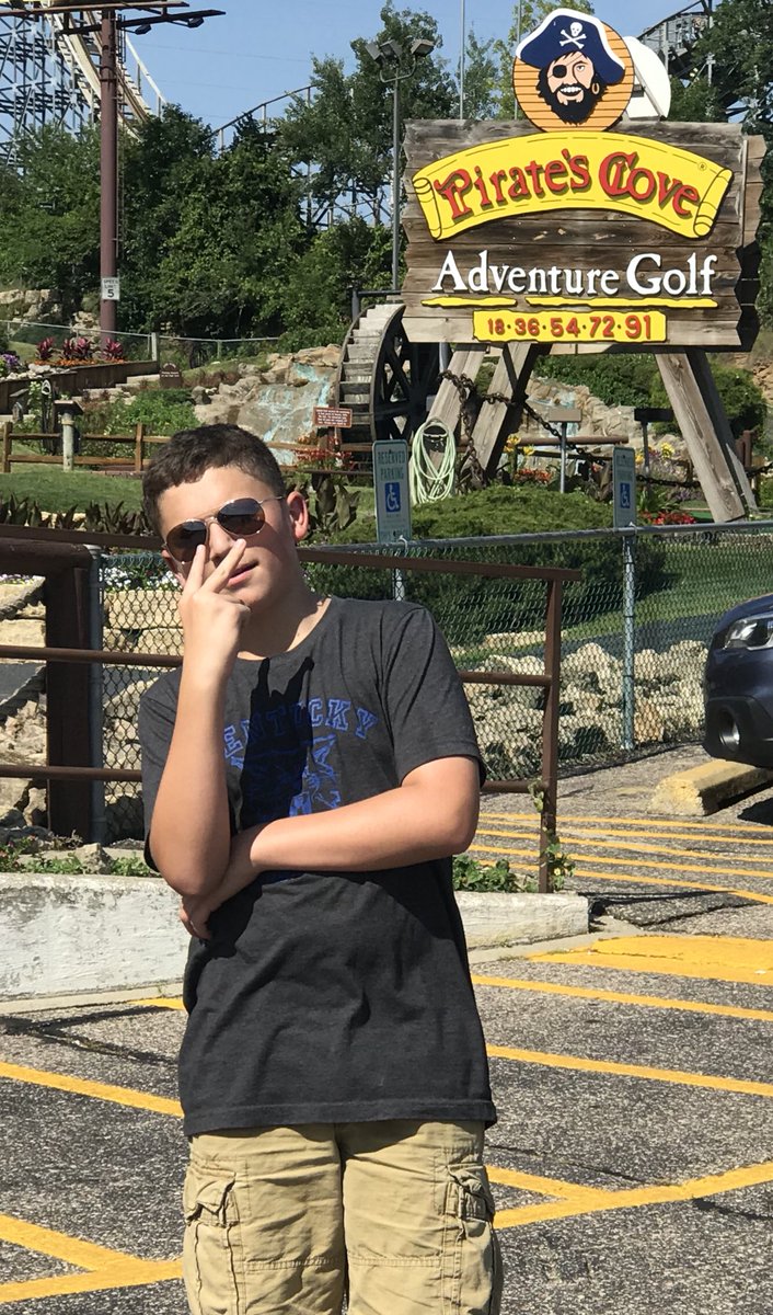 coachdanedamron's tweet photo. After hitting two aces and winning the Damron family mini golf tournament, Derek reminds us that there are 2’s in Goose.  #negativeghostrider #dangerzone #jestersdead https://t.co/lAYlVevOLQ
