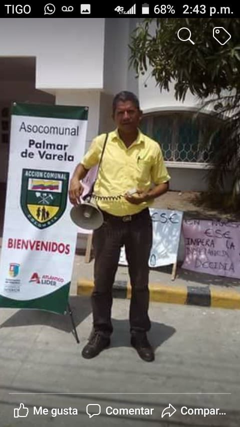IvanCepedaCast's tweet image. Él es Luis Barrios, líder comunal de Palmar de Varela, quien fue víctima de un atentado que le costó la vida en su casa mientras veía en la televisión el partido de nuestra selección. Continúa el infame exterminio de líderes sociales en Colombia: