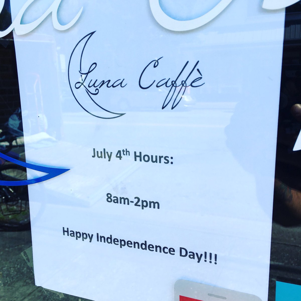 Hey y’all, hours for tomorrow: 8am-2pm! We have all the coffee you need for your USA day 😎🇺🇸🇺🇸🇺🇸 #ilm #happyindependenceday #4thofjuly