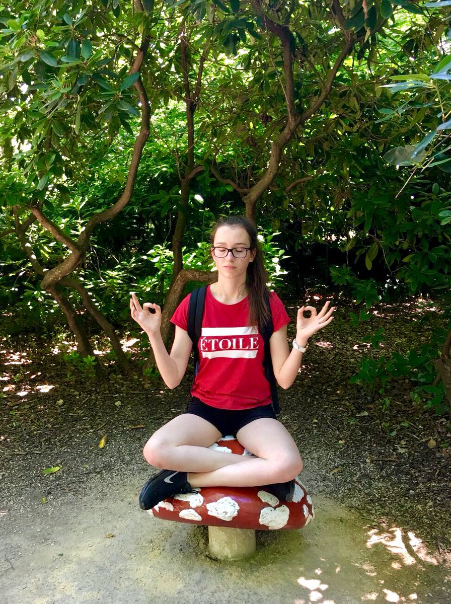 SanneFieman's tweet photo. This is the “gently waiting for why don’t we to release their album” pose *yoga-emoji* #couldntfindit https://t.co/g6xEv15KPQ