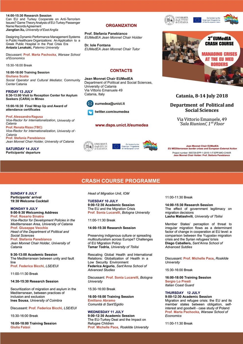 Just 4 days left before the beginning of the 3rd #EUMedEACrashCourse Managing #Crises at the #EU #Med #borders! #Staytuned