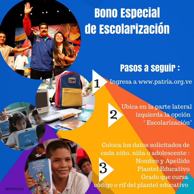 CarnetDLaPatria's tweet photo. #DeInterés Conozca los pasos a seguir para optar 
al bono escolar del @CarnetDLaPatria #PatriaIndependienteYPróspera https://t.co/TcYUpONkmA