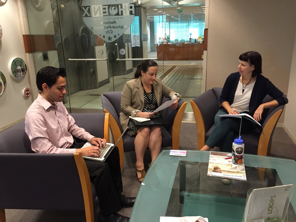 ResilientPHX's tweet image. Brainstorming what it takes to create effective and user-friendly blueprints for cities to become #HeatReady. Thank you #MayorsChallenge team for inviting Resilient PHX for this interactive prototype test! #PublicSectorDesign