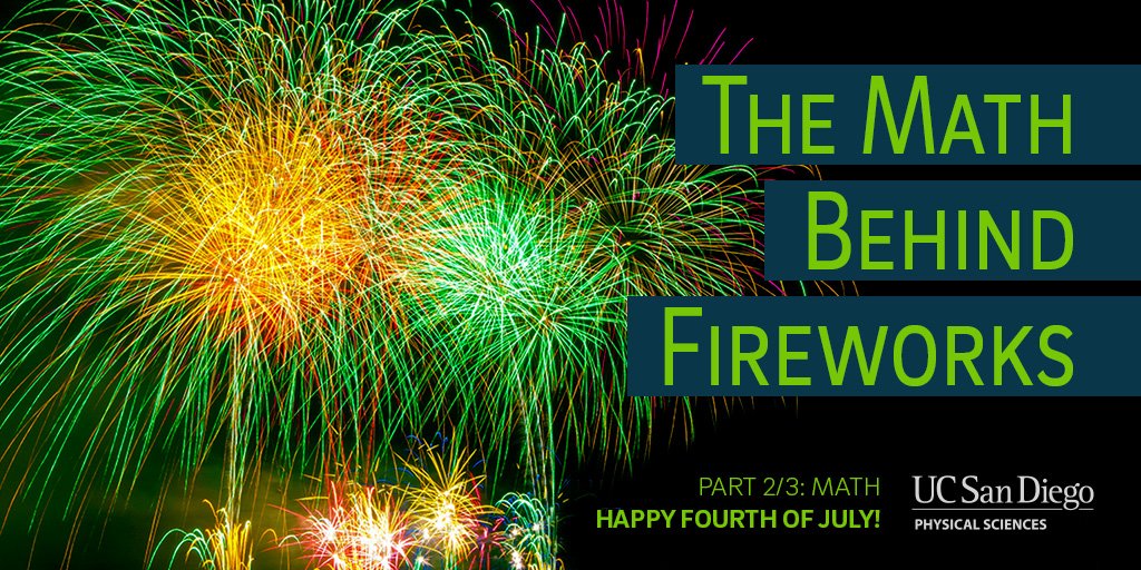 Today we are launching into the #Math behind #fireworks for #July4th. #Quadratic #equations keep people safe, launching the firework at the correct angle &amp; trajectory. (See yesterday’s post for #Chemistry and tomorrow’s for #Physics.) bit.ly/2IPH4OK