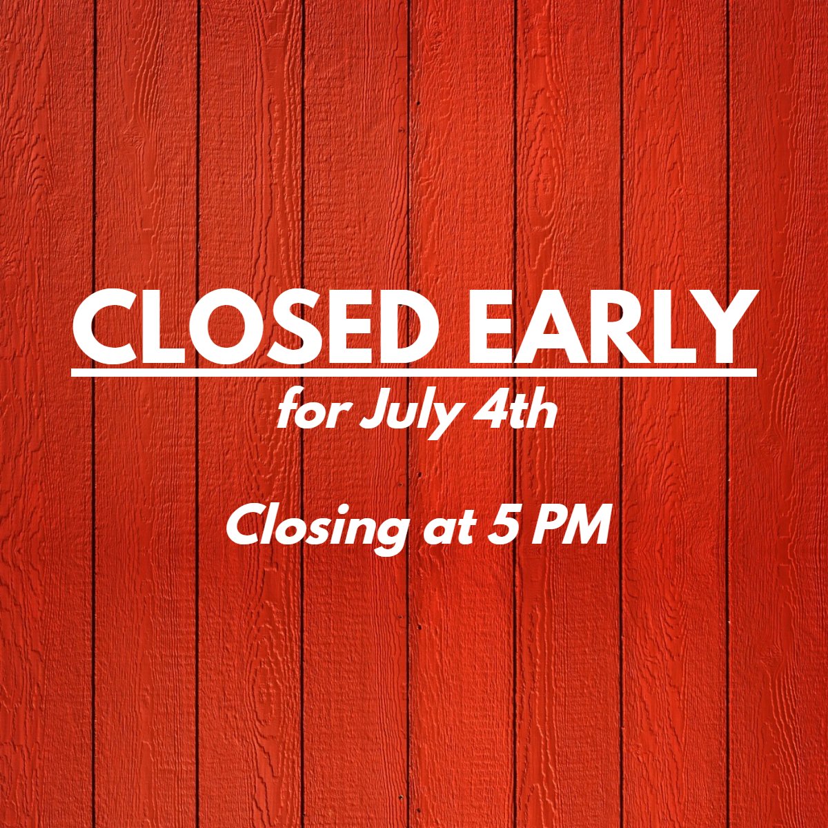 HighCaliberRng's tweet photo. We'll be closing early to give our employees the chance to celebrate with their families. Thanks for your understanding! https://t.co/IbqGPERRig
