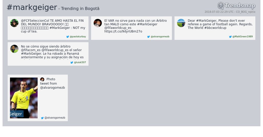 TrendsBogota's tweet image. #markgeiger es ahora una tendencia en #Bogotã

trendsmap.com/r/CO_BOG_rqktix