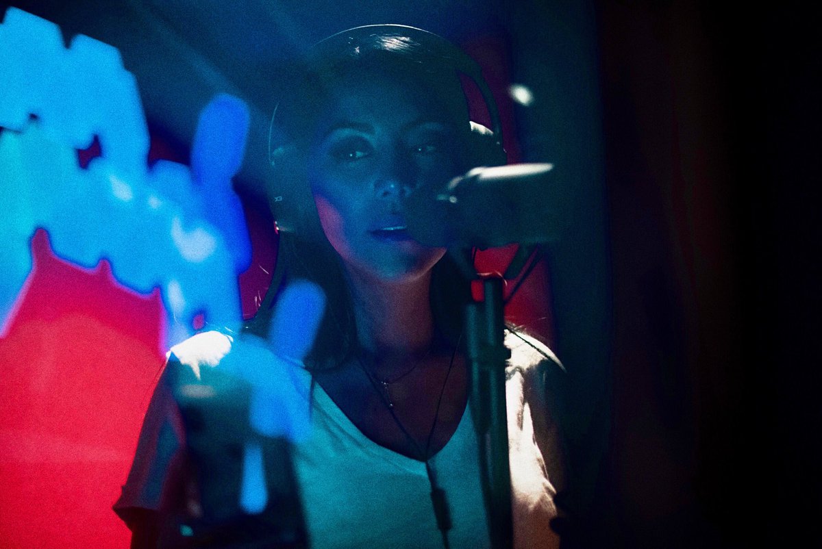 Esther Anaya in the studio recording vocals for upcoming <a href="/weratmsphre/">WERATMSPHRE</a> releases. 🎤🎧🎻🎹