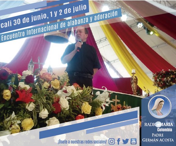 rmariacolombia's tweet photo. #Fotos #ENNIA 2018 #Cali 📸
El pasado sábado 30, domingo 1 y lunes festivo 2 de julio nuestro director el Padre Germán Acosta estuvo invitado al gran encuentro internacional de alabanza y adoración ENNIA 2018... te compartimos algunas fotos de esta maravillosa experiencia 😇🙏 https://t.co/REDQf5xN9T