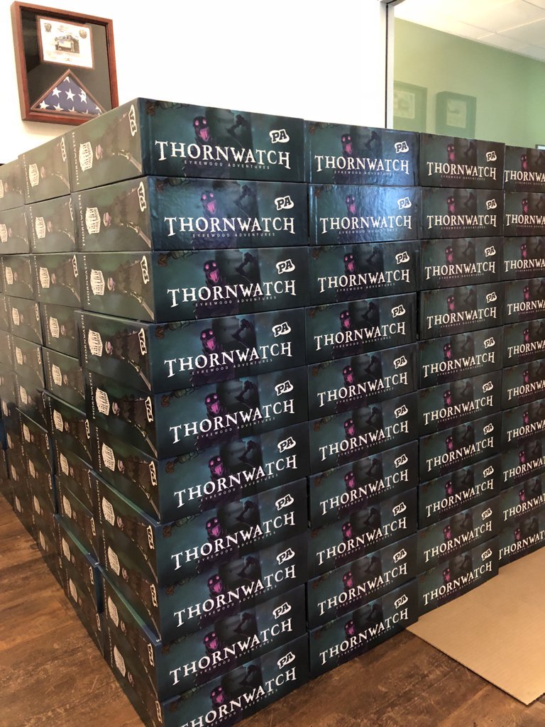 LoneSharkGames's tweet photo. Here's an update on US fulfillment for @playthornwatch concluding, international shipping beginning, and a change in our retail release date. https://t.co/hvsXymzMvR https://t.co/2MadaPIoeK