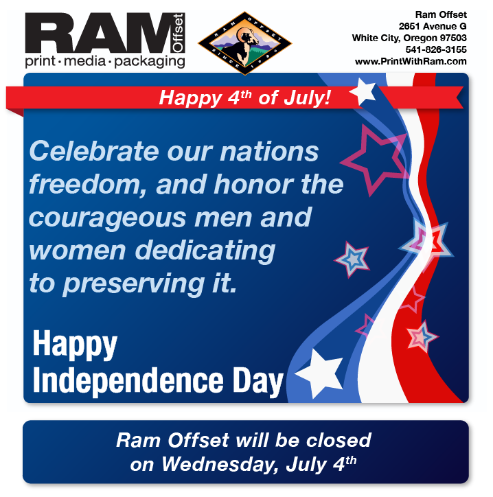 RamOffset's tweet image. Ram Offset wishes everyone a safe and happy 4th of July! 
Our office will be closed on Wednesday, but we will return to normal business hours on Thursday, July 5th.