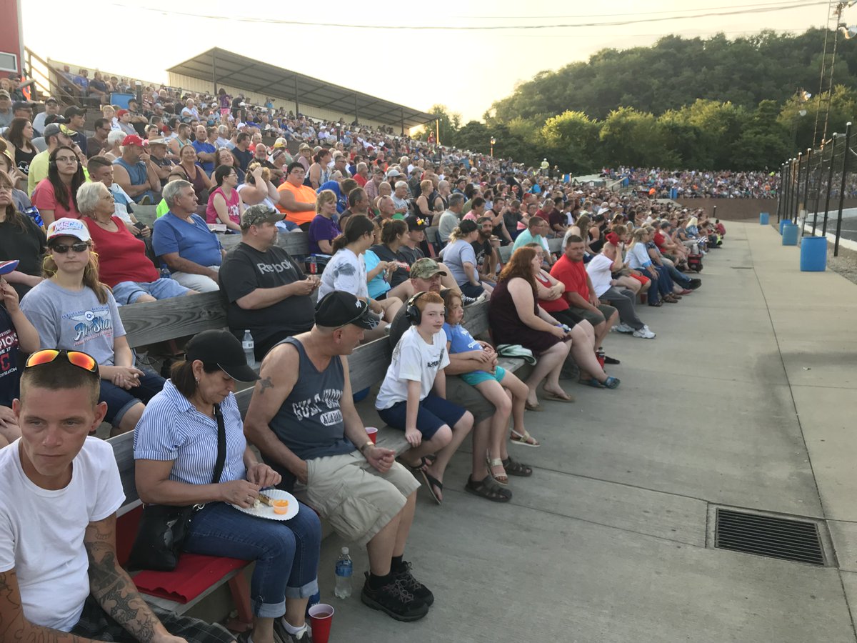 RacingAmerica's tweet photo. #Firecracker150 The grandstands are packed at @SpeedwayMidvale for tonightโs racing, including The Main Event Outlaw Tour. You can watch it live here if you canโt make it: https://t.co/OgyDpe2W8n https://t.co/1Qftqw1pNq