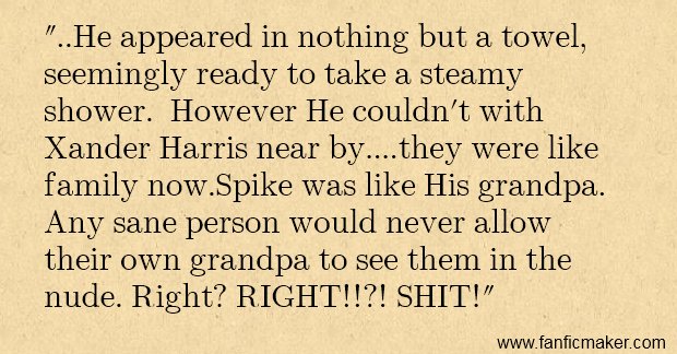 jamie_marsters's tweet image. So this is a thing I didn&apos;t know I need. But I do. I really do! Thank you fanficmaker .com for making me spew coffee everywhere! Try it yourself: fanficmaker.com @JamesMarstersOf @NicholasBrendon #Spander #Spike #Xander @BuffyTVS #Buffy #GrandpaSpike #WTF!!!!!