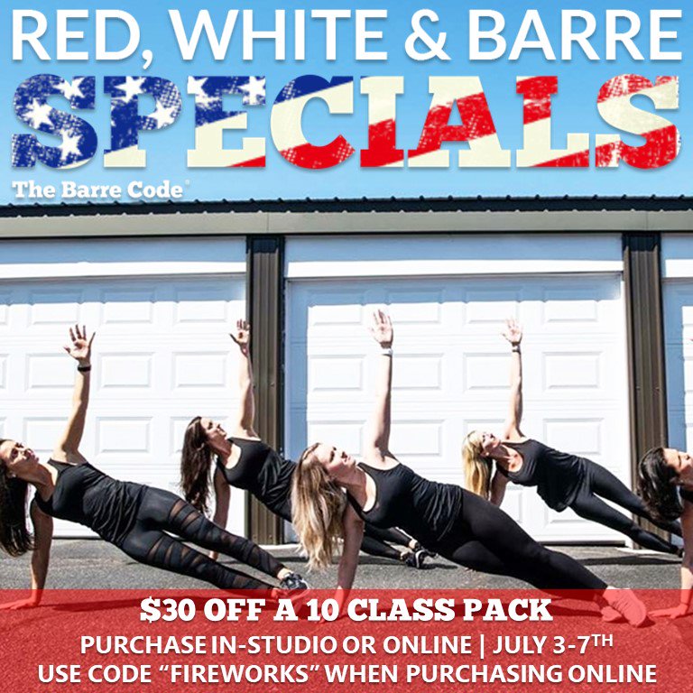 BarreCode_SB's tweet image. ⭐️CLASS PACK SALE⭐️
Because Baby Your a FIREWORK! 
Use Promo Code, &quot;Fireworks&quot; for $30 off a 10 Class Pack
👉🏼 Click on our profile link | offer ends July 7th ❤️
#BarreClasses #LivebyTheBarreCode