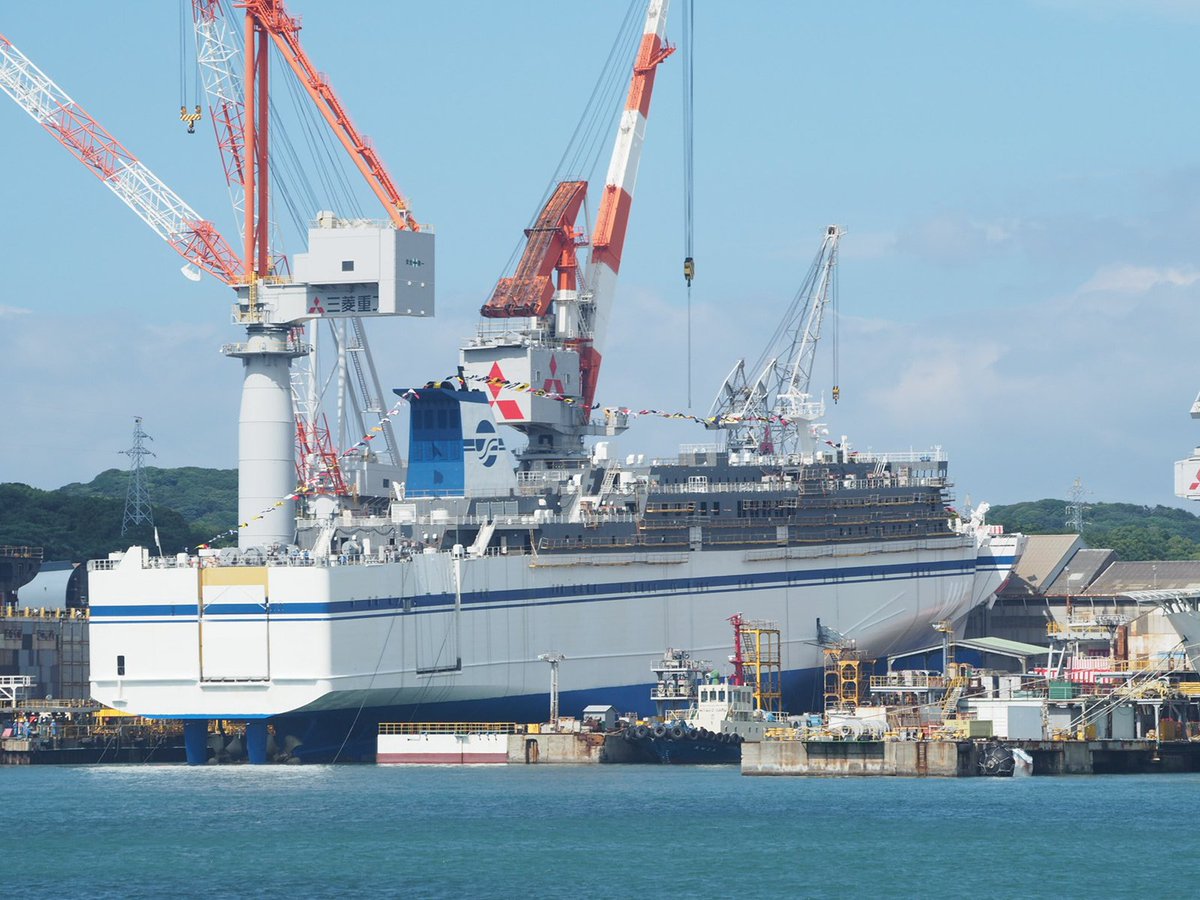 たぬきねこ Auf Twitter 本日11 45から三菱重工 下関造船所で太平洋フェリーの新造船の進水式が行われます