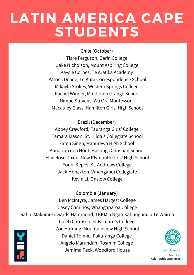 We are pleased to announce that 24 YES students will be heading to Latin America this year thanks to @CAPELatAm. Well done, you all deserve it!