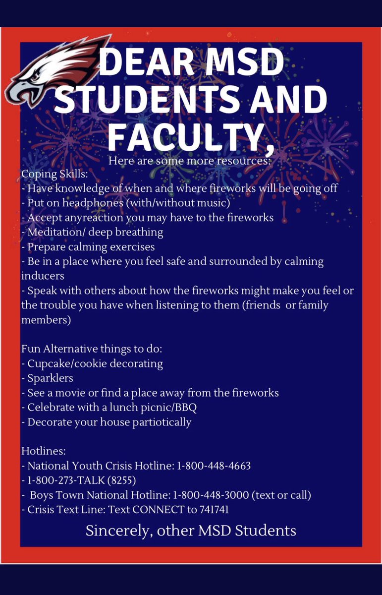 AalayahEastmond's tweet photo. As 4th of July approaches, anxiety and fear appears. I can never look at the 4th as a day of fun and celebration. I was walking my dog earlier and immediately ran back home when I heard loud pops from early fireworks. I know I’m not alone. Everyone stay safe tomorrow!❤️💙🧡 https://t.co/LGPmwGIC8H