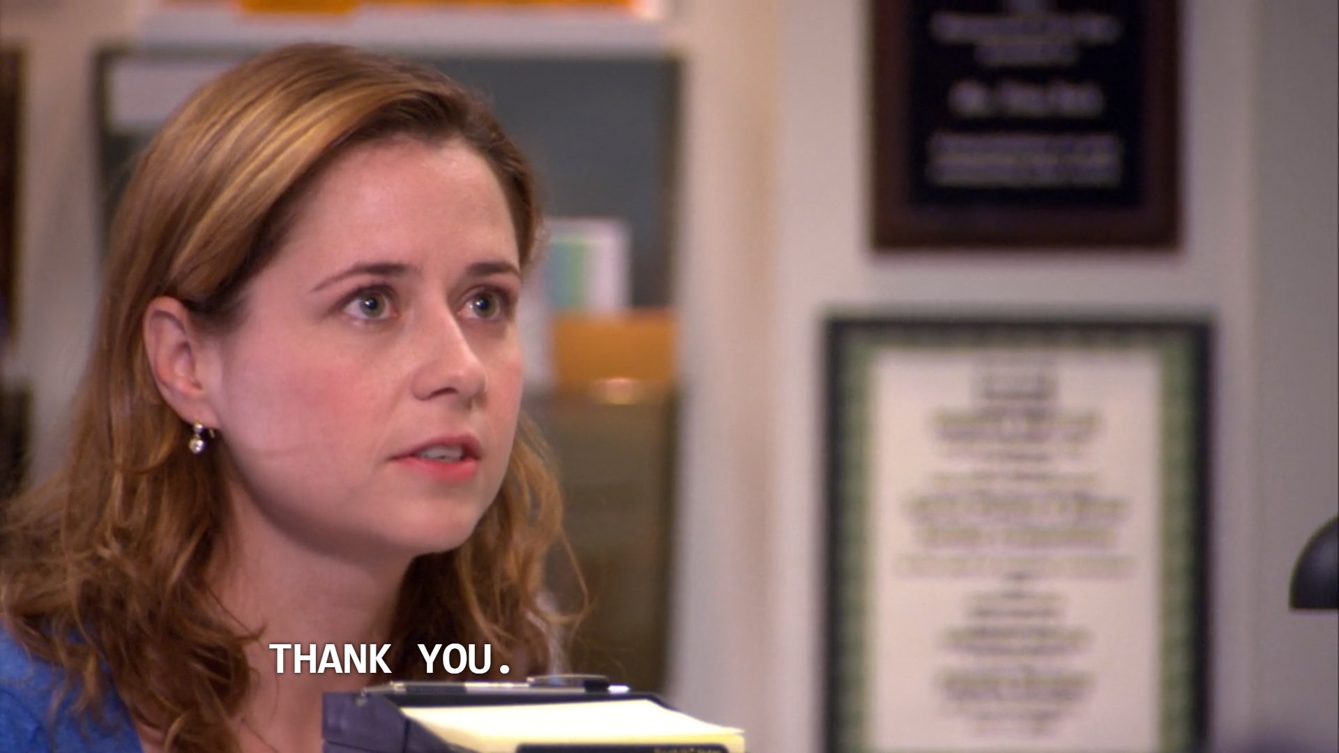 Say it with me: Dunder Mifflin, this is Pam ❤️ #TheOffice #PamBeesly #