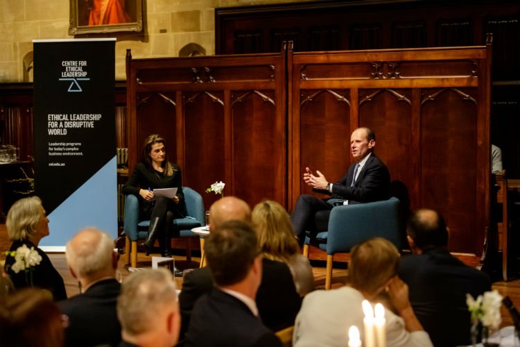 CEL_Ethics's tweet photo. The invitation to hear directly from @ANZ_AU CEO, Shayne Elliott, about the ethics of banking attracted a full house at last Thursday's 2018 Vincent Fairfax Oration and graduation dinner at Ormond College. Find out more...https://t.co/Wpy9FsLmYM https://t.co/X7I4MVG7fk