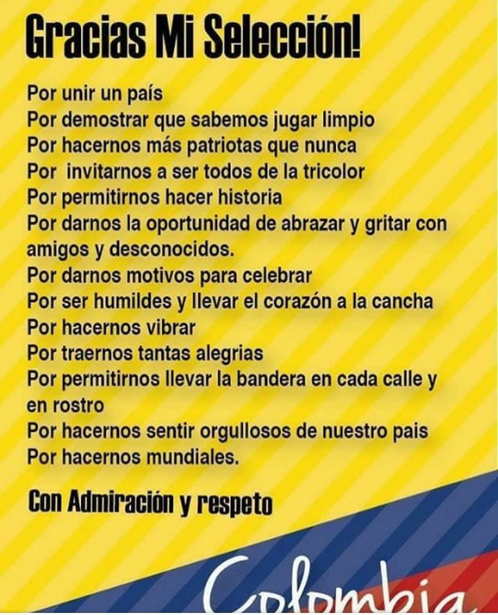 Libello1026's tweet photo. Gracias, mil gracias guerreros 😍🙏🇨🇴💪 https://t.co/JtcxCztgPn