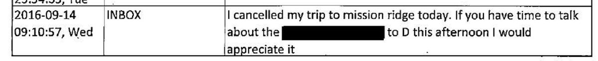 2/ Peter Strzok has this inconspicuous text on September 14, 2016. it says "I cancelled my trip to Mission Ridge today...."