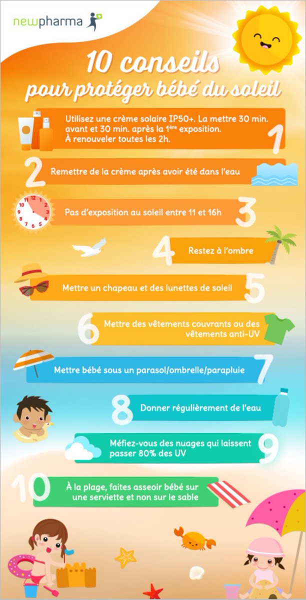 10 conseils pour protéger bébé du soleil cc <a href="/NewpharmaFrance/">Newpharma</a> #chaleur #soleil
