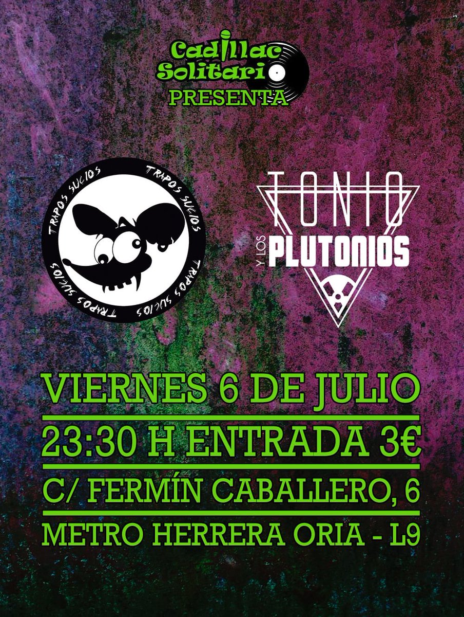 Y como aperitivo, el viernes 6 estaremos junto a nuestros compadres de <a href="/TraposOficial/">TraposSuciosOficial</a> en la sala Cadillac Solitario (barrio del Pilar) a las 23:30!!