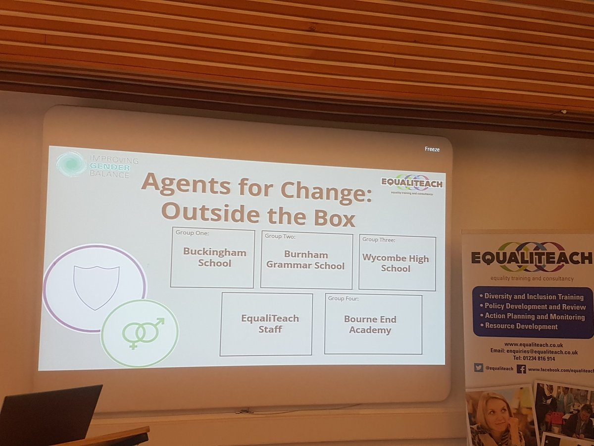 EqualiTeach's tweet photo. All set up and ready to go for our Agents for Change Outside the Box event, exploring gender equality & making changes in our schools. Supported by @PhysicsNews #IOPequality https://t.co/KMQTaGEz5A