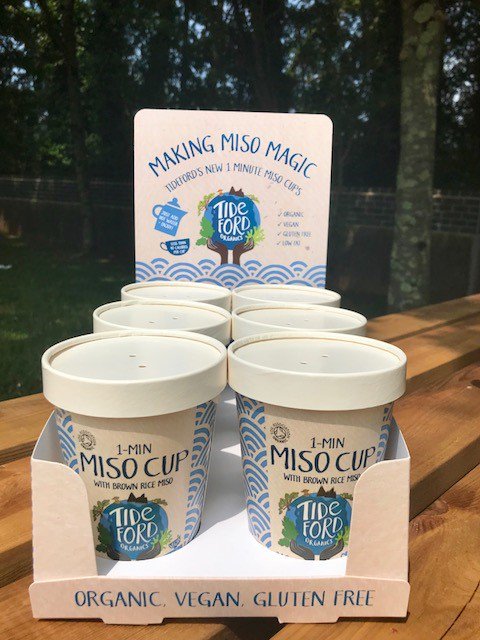 JessCookDesign's tweet photo. Look out for @TidefordOrganic's Miso Cups in 50 Roadchef stores across the country! Really pleased with how the packaging and display stand have turned out - looking forward to seeing these on the shelves #packaging #design https://t.co/Nc8qBh1Tlt