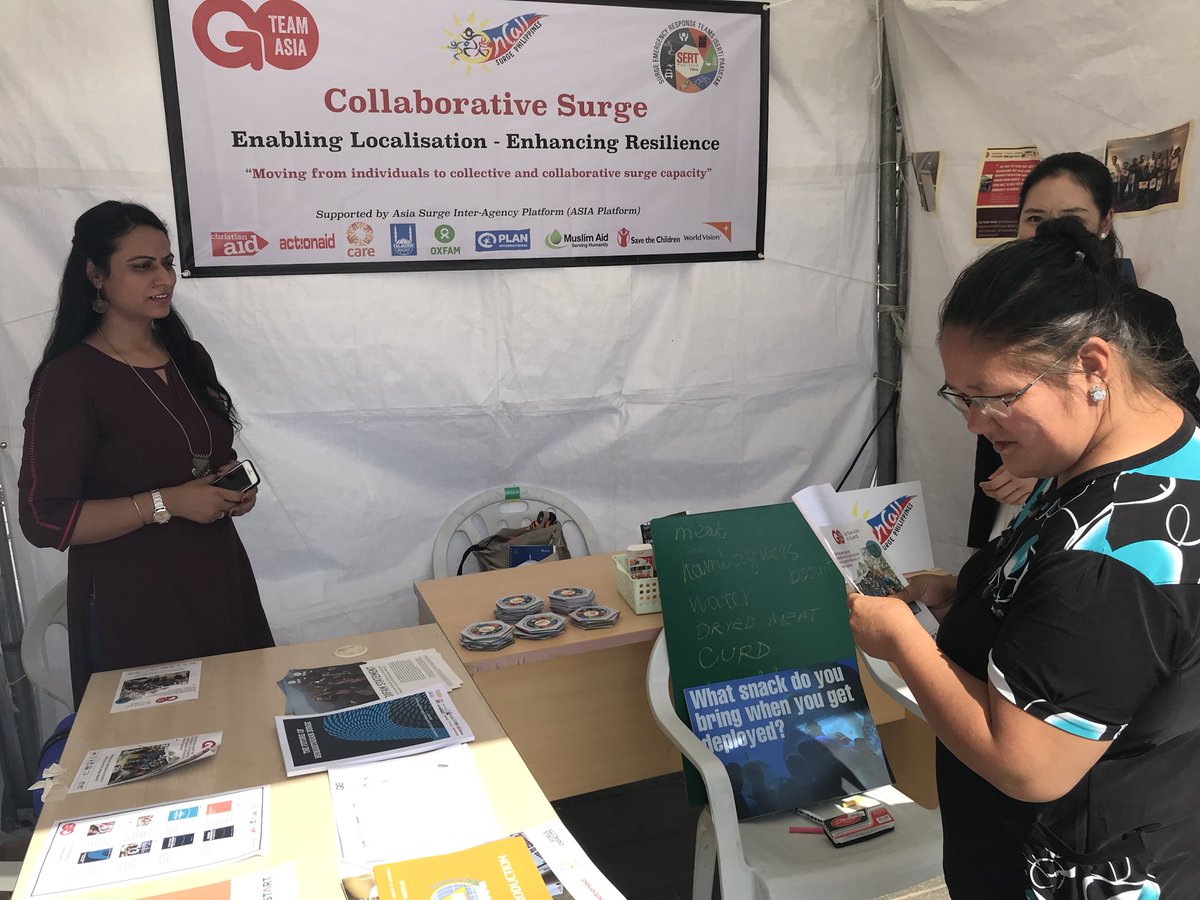 vhalhen123's tweet photo. Our joint booth is still open at Market Place area, @shivanirana_in and Sai will be happy to answered all your questions around #ASIAplatform and Collaborative Surge, experience of @GoTeamAsia @OnCallPhils and SERT #Pakistan #AMCDRR2018 #transformsurge https://t.co/oTHgJ5wk5Q