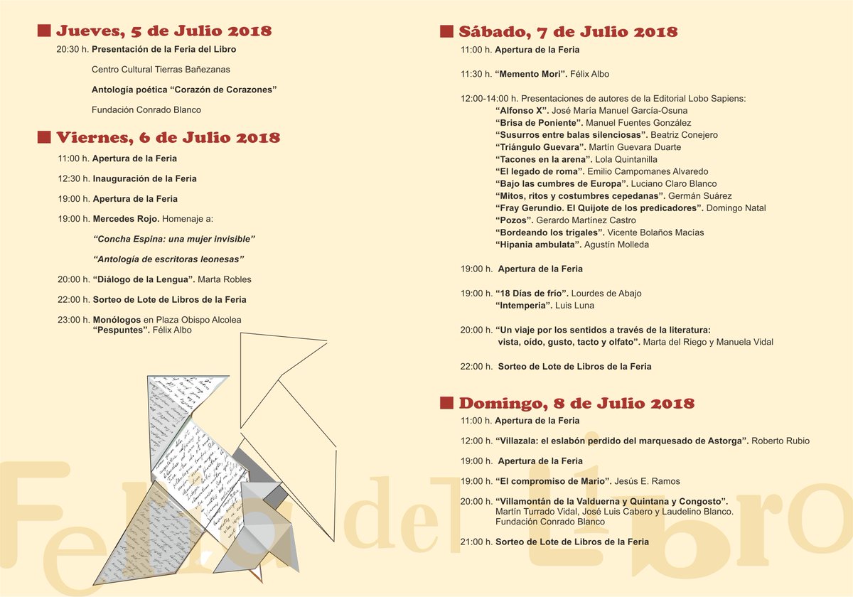 Queda un día... Ven a La Bañeza y disfruta de una de las mejores Ferias del Libro de la provincia.