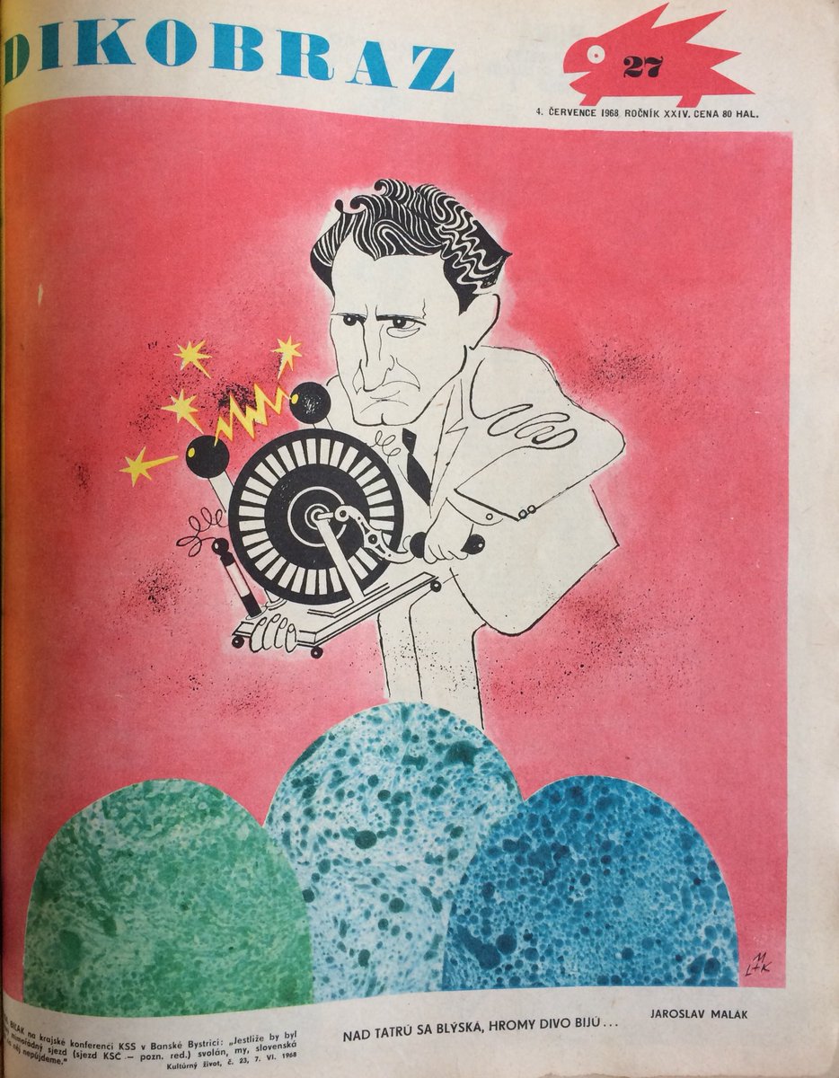 dikobraz1968's tweet photo. #titulka Dikobraz 27/1968, Jaroslav Malák, #Bilak https://t.co/CTThEwyAUz