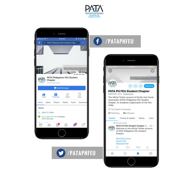 pataphfeu_'s tweet photo. We are now ready to serve you, PATAms!
Kindly like and follow the official Facebook and Twitter account of PATA Philippines FEU Student Chapter to be updated on the various activities of PATA, ITHM, and our university.
#ParaSaTurismo
#OneITHM
#MakeItITHM https://t.co/T5O7Vr5Ruo