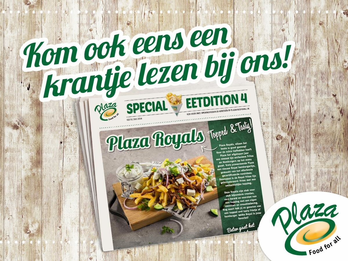 De zomerkrant is er weer, lees alles over Plaza op het terras onder het genot van een heerlijk broodje of kopje koffie, als je de puzzel oplost achterop dan krijg je van ons een GRATIS SUNDAE!! we zijn er weer vanaf 11.30uur, tot vanmiddag bij jou Plaza